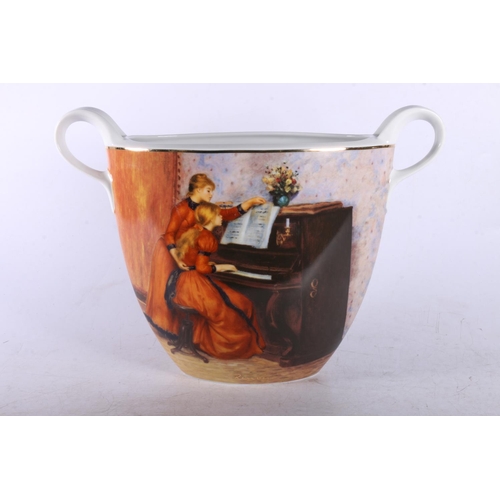 180 - Goebel Artis Orbis twin-handled vase Renoir Jeunes Filles Au Piano, limited edition.