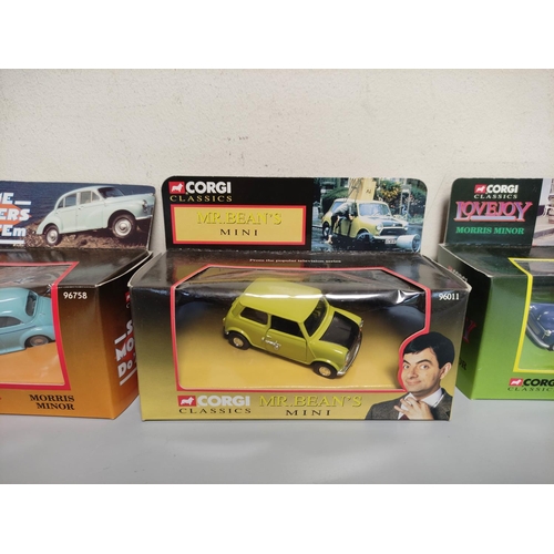 81 - Corgi Toys. Nine boxed 1:50 scale diecast model vehicles. To include Corgi Classics Mr Bean's Mini 9... 