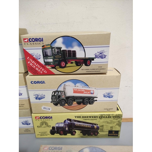 82 - Corgi Toys. Nine boxed Corgi Classics 1:50 scale diecast model lorries three still sealed. To includ... 