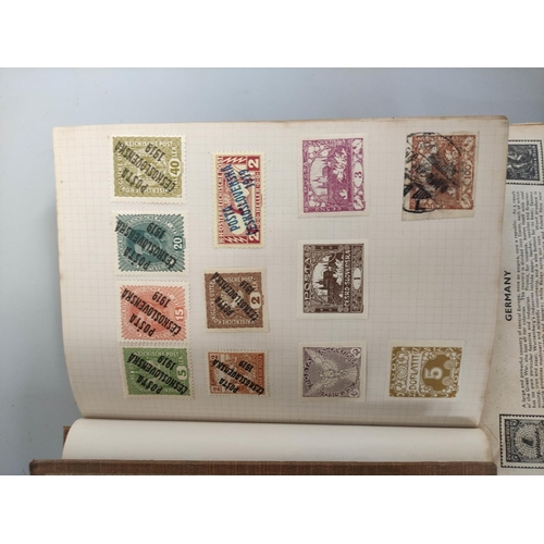 257 - Box containing an assortment of world stamp albums and guides. 