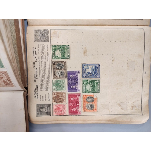 257 - Box containing an assortment of world stamp albums and guides. 