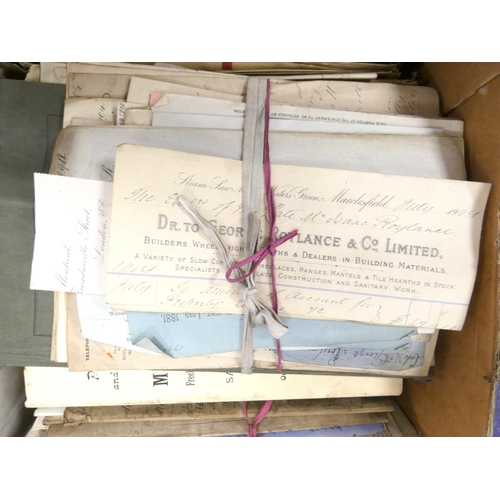 101 - Documents & Ephemera - Cheshire -  Macclesfield. Late 19th to early 20th century extensive archi... 