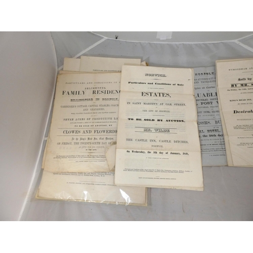 114 - Documents & Ephemera - Norfolk.  1837-1896. Fine range of printed sale particulars/bro... 