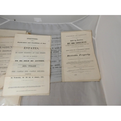 114 - Documents & Ephemera - Norfolk.  1837-1896. Fine range of printed sale particulars/bro... 