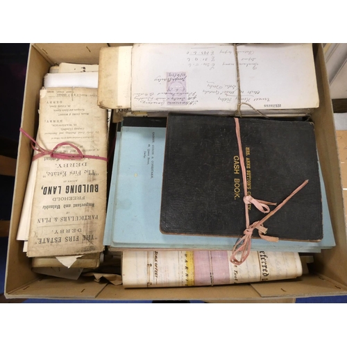 123 - Documents & Ephemera - Derby - Derbyshire.  1850's-early 1900's. Bundles of papers &am... 