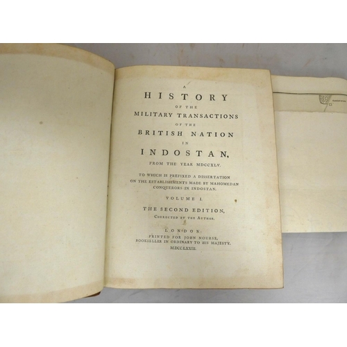 171 - (ORME ROBERT).  A History of the Military Transactions of the British Nation in Indostan. Vol. 1. 9 ... 