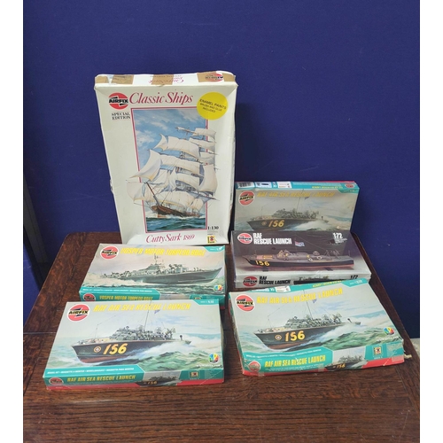 89 - Airfix. Group of maritime models to include a 1:130 scale Cutty Sark 09253, and five 1:72 scale mode... 