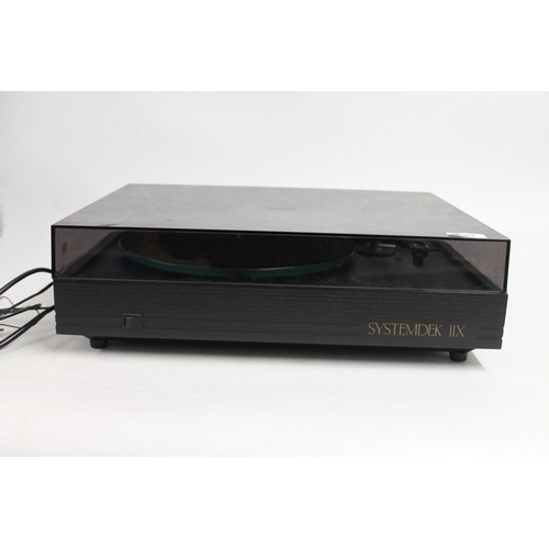 291 - Systemdek IIX record player with glass turntable, Alphason Opal tonearm, set of Castle speakers and ... 