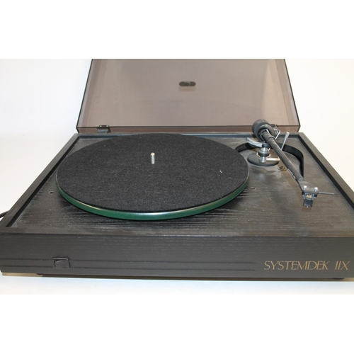 291 - Systemdek IIX record player with glass turntable, Alphason Opal tonearm, set of Castle speakers and ... 