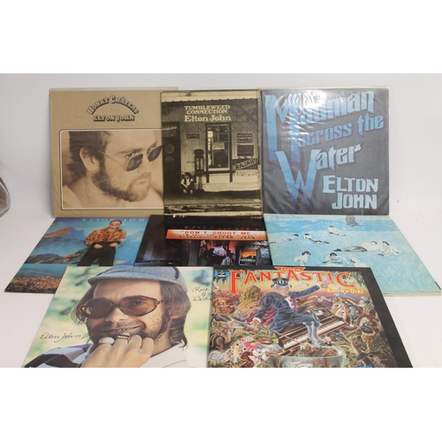 323 - Collection of Elton John records to include Tumbleweed Connection on DLM records also Madman Across ... 