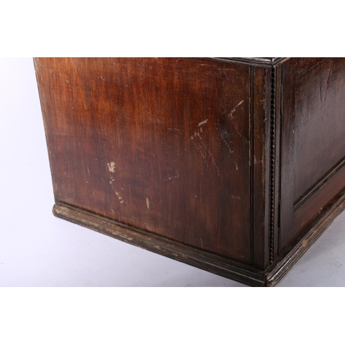 149 - Early 20th century stained pine table box, with two doors to front, 23cm x 60cm x 30cm.