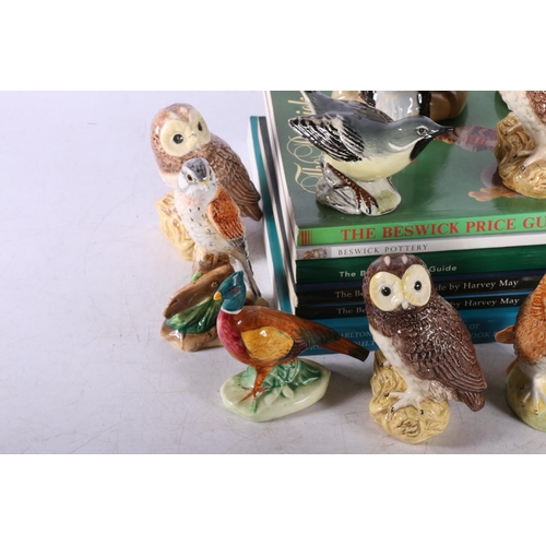 157 - Group of Beswick bird models, Beswick novelty condiments of farmer and his wife, etc.