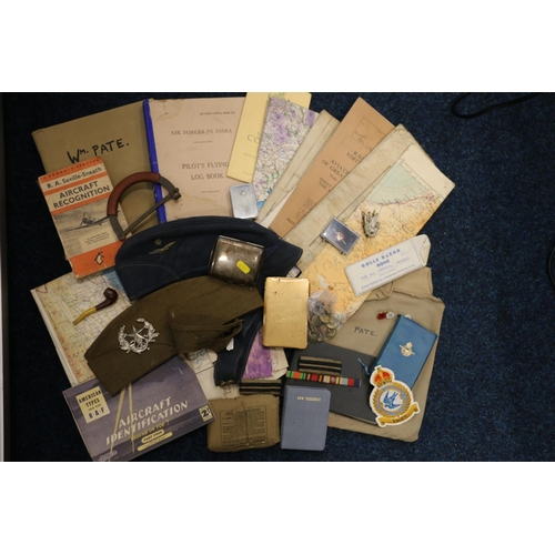 600C - RAF related ephemera, and other items, pertaining to Flight Lieutenant William Pate to include a pil... 