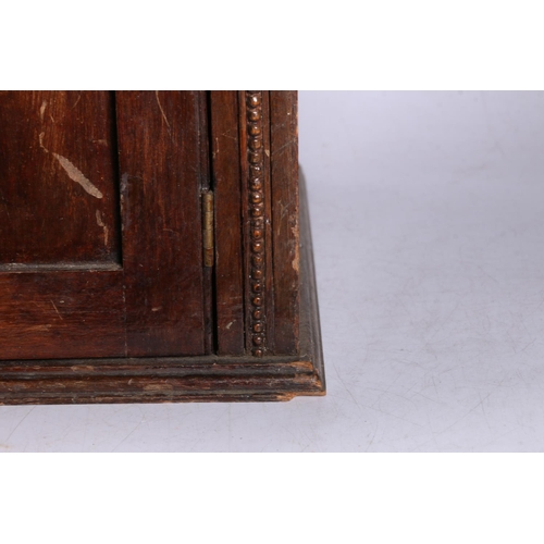 149 - Early 20th century stained pine table box, with two doors to front, 23cm x 60cm x 30cm.