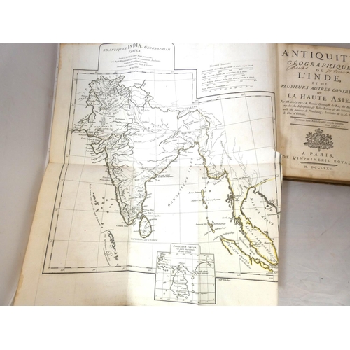 174 - D'ANVILLE M.  Antiquite Geographique de L'Inde et de ... la Haute Asie. 3 fldg. eng. maps.... 