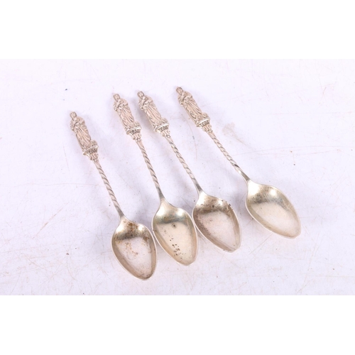 602 - Edward VII silver apostle spoons, set of four, hallmarked, Birmingham 1901, 51g, gross. 