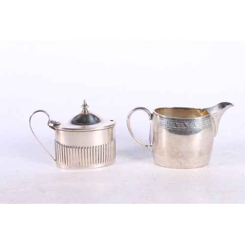 607 - Victorian silver milk jug, hallmarked Holland, Son & Slater, London 1880, and a condiment pot 17... 