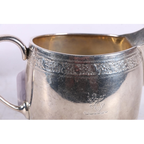 607 - Victorian silver milk jug, hallmarked Holland, Son & Slater, London 1880, and a condiment pot 17... 