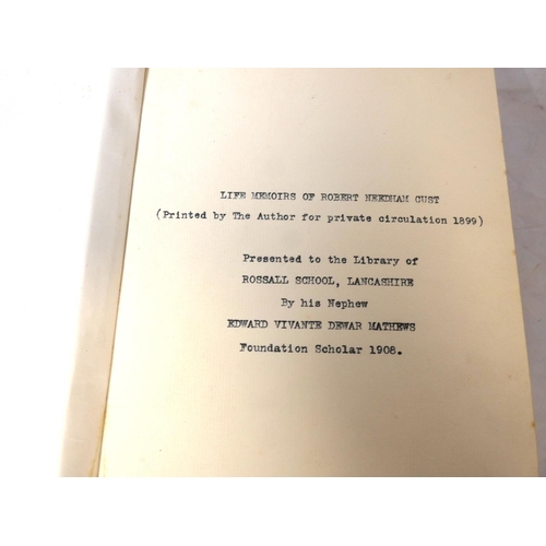 183 - CUST ROBERT NEEDHAM.  Memoirs Of Past Years ... Twenty-One Years Before India, Twenty-Five... 