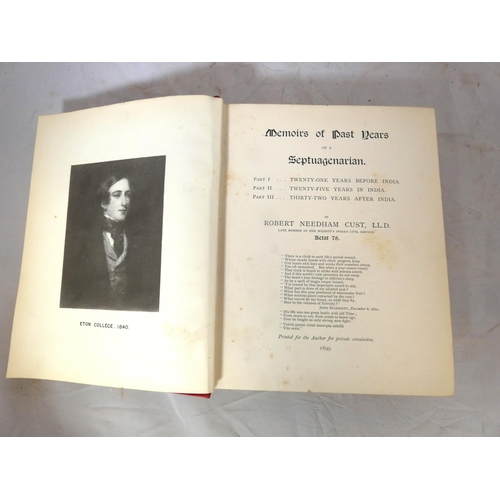 183 - CUST ROBERT NEEDHAM.  Memoirs Of Past Years ... Twenty-One Years Before India, Twenty-Five... 