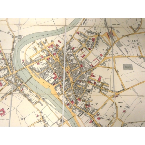 206 - HALLIDAY JAMES, Surveyor.  Fldg. eng. col. plan of Dumfries & Maxwelltown, dissected & mount... 