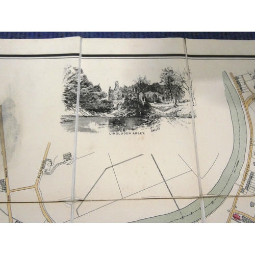 206 - HALLIDAY JAMES, Surveyor.  Fldg. eng. col. plan of Dumfries & Maxwelltown, dissected & mount... 