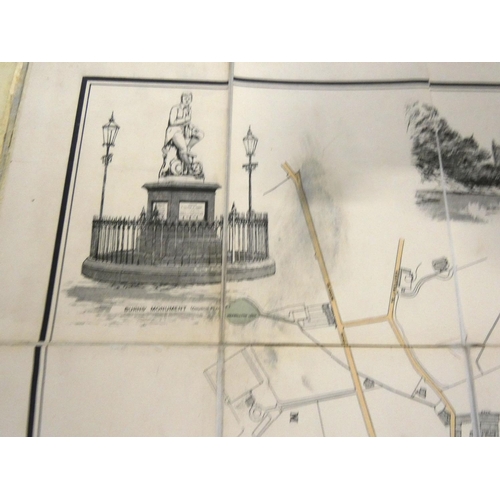 206 - HALLIDAY JAMES, Surveyor.  Fldg. eng. col. plan of Dumfries & Maxwelltown, dissected & mount... 