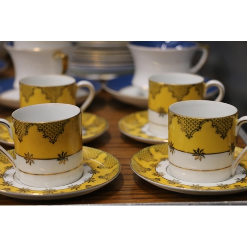 222 - Paragon part teaset to include cups, saucers, plates, etc., and a Czechoslovakian coffee set to incl... 