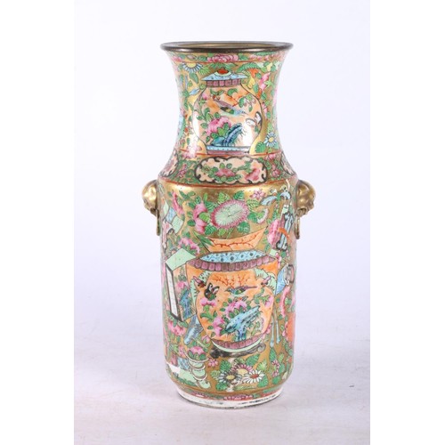 311 - Chinese vase converted to lamp, 23cm high.  (a/f)