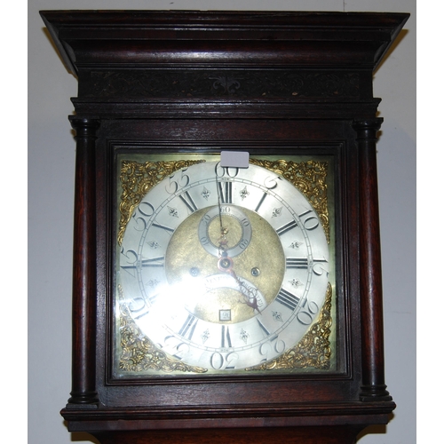 164 - Henry Deykin, Worcester (1751 - 1769)Mid-18th century eight day oak longcase clock, the 12in square ... 