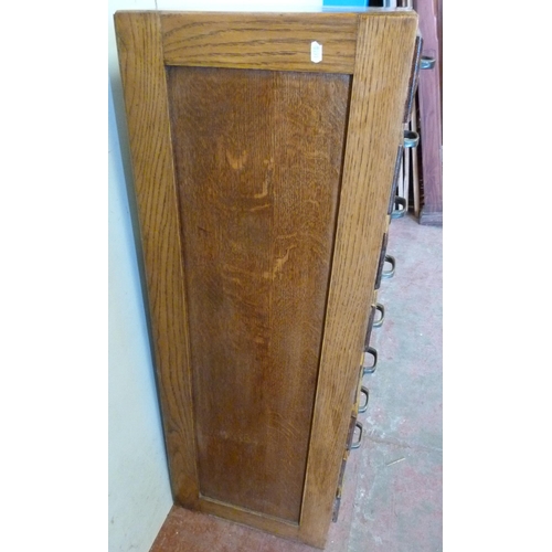 426 - Oak filing cabinet of eight drawers, 104cm high, 47cm wide and 37cm deep.