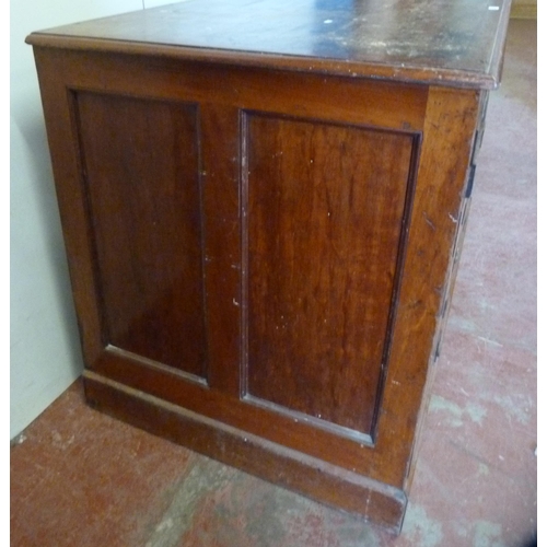 430 - Victorian mahogany campaign-style architect's map/plan chest with three sets of three short drawers ... 