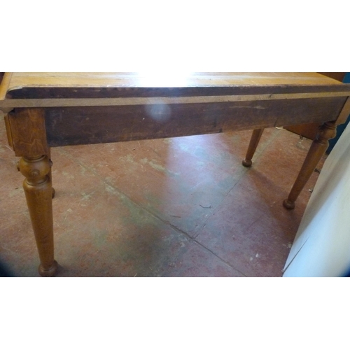 330 - Pugin-style oak console table with rectangular top, on shaped supports, 79cm high, 143cm wide and 55... 