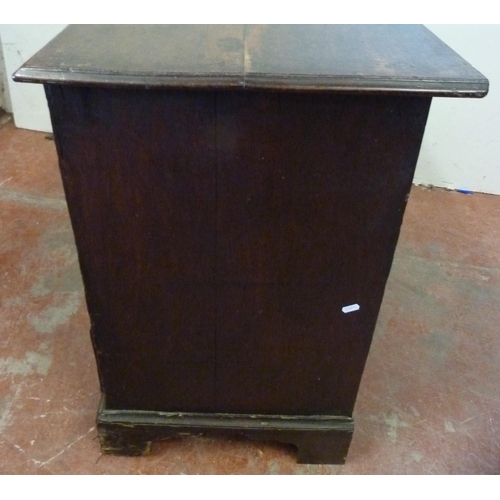 344 - 18th century oak bachelor's chest of four graduated drawers, on bracket feet, 79cm high, 81cm wide a... 