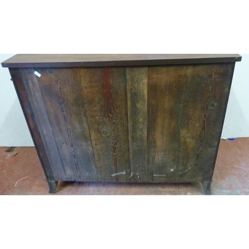 354 - Regency-style 19th century mahogany cupboard of low form, with two cupboard doors enclosing a shelve... 