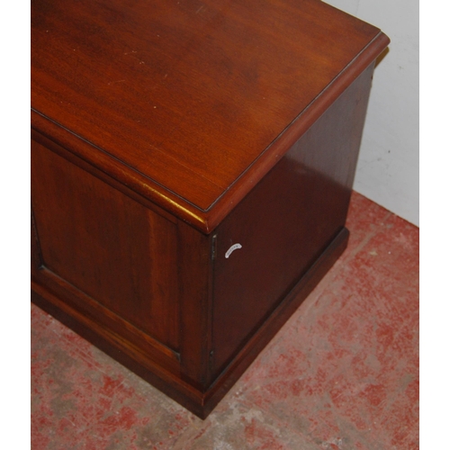 360 - Victorian mahogany specimen chest with two doors enclosing two banks of seven shallow drawers with t... 