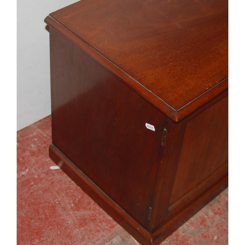 360 - Victorian mahogany specimen chest with two doors enclosing two banks of seven shallow drawers with t... 