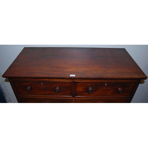 366 - 19th century Irish mahogany chest of two short and three long graduated drawers, stamped RB Cronin, ... 