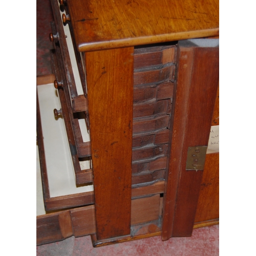 371 - Victorian mahogany specimen chest of eleven matching shallow drawers above a deep drawer, with turne... 