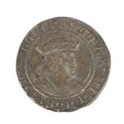 146 - England. Henry VIII (1509-1547), Groat, second coinage, Lis Canterbury mint OBV crowned and draped b... 