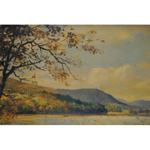 30 - Ann Dallas (Scottish, 1908 - 1997)Loch Kindar, KirkcudbrightshireSigned, oil on board, 44cm x 59cm.&... 