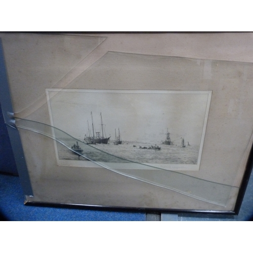 35 - Rowland Langmaid (British, 1897 - 1956)Maritime and shipping scenes in the English ChannelThree penc... 