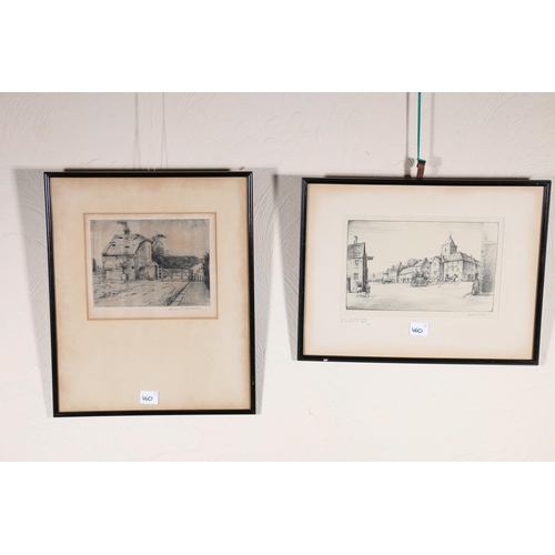 216 - HENRY CROSSLAND, Yew Tree Old Toll Bar, etching, pencil signed lower right, 15cm x 19cm, frame 42cm ... 