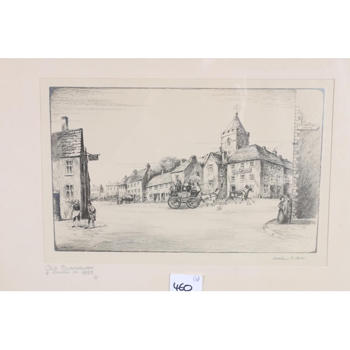 216 - HENRY CROSSLAND, Yew Tree Old Toll Bar, etching, pencil signed lower right, 15cm x 19cm, frame 42cm ... 