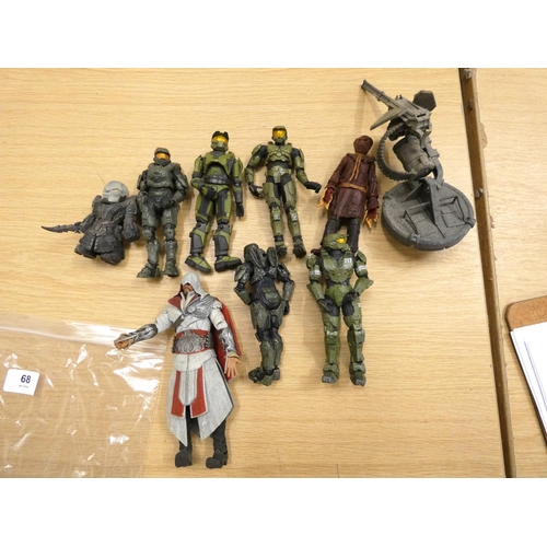 68 - Collection of Halo and assassins figures.