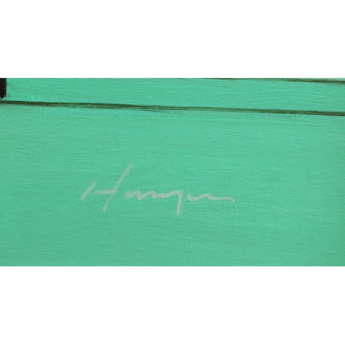 487 - Joe Hargan PAI PPAI (Scottish born 1952) ARR Framed oil on canvas, signed 'Plein Air' 101cm x 101cm... 