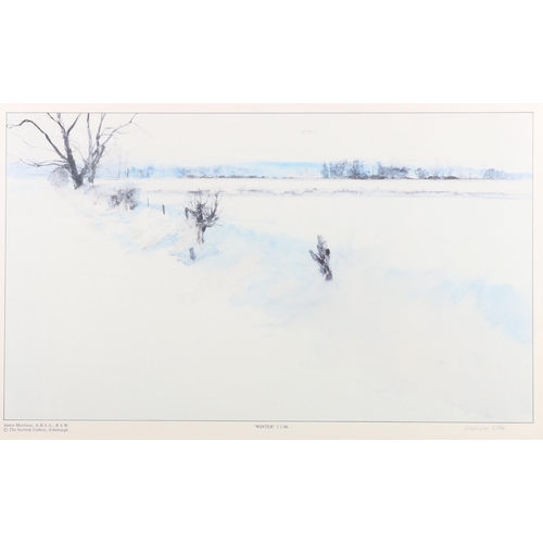 416 - JAMES MORRISON ARSA RSW, Winter 2.1.88, print, pencil signed lower right, limited edition 6/500, 26c... 