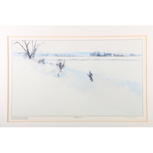 416 - JAMES MORRISON ARSA RSW, Winter 2.1.88, print, pencil signed lower right, limited edition 6/500, 26c... 