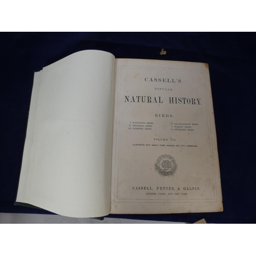 134 - CASSELL (Pubs).  Cassell's Popular Natural History. 2 vols. Quarto. Hand col. eng. plates, other pla... 