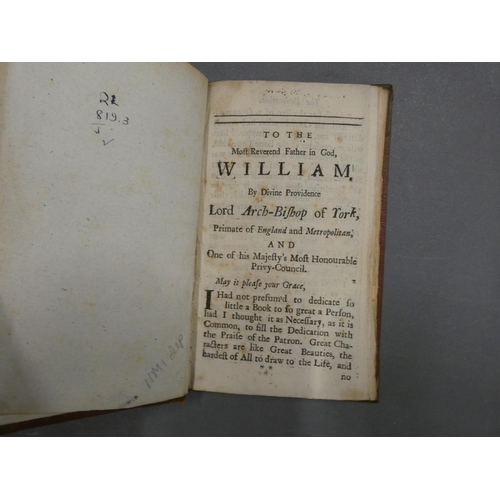 138 - BROWN W.  The Clerk's Tutor Improv'd. Old calf, rebacked. 2nd ed., 1707; also a small cart... 